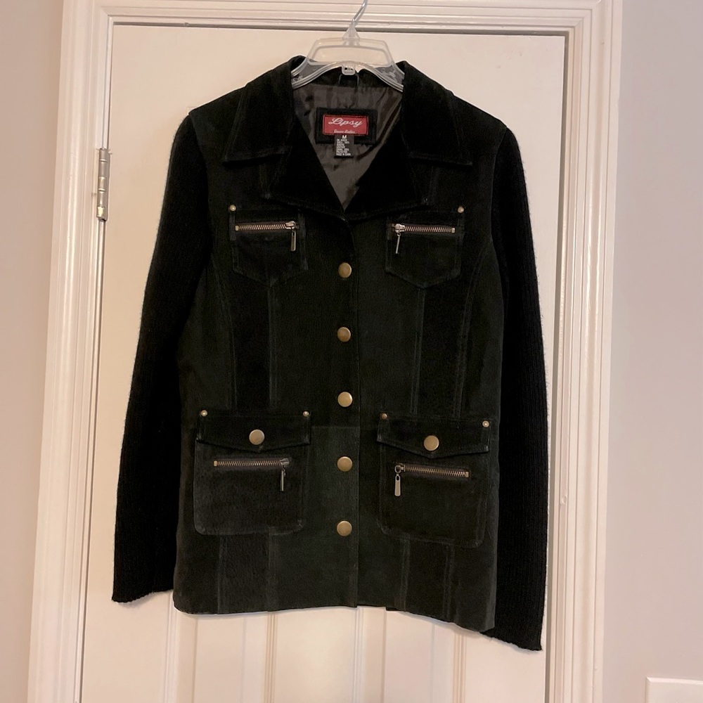 Black Suede Sweater Jacket